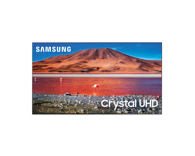 Samsung 70TU7100 70 inch 4K UHD Smart TV with Crystal Display, HDR support, PurColor technology & immersive sound features.