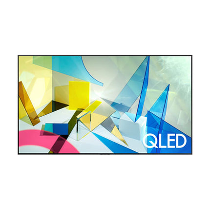 Samsung 75Q80T 75-inch 4K QLED Smart TV with Direct Full Array, Quantum HDR, 120Hz refresh rate and AI upscaling.