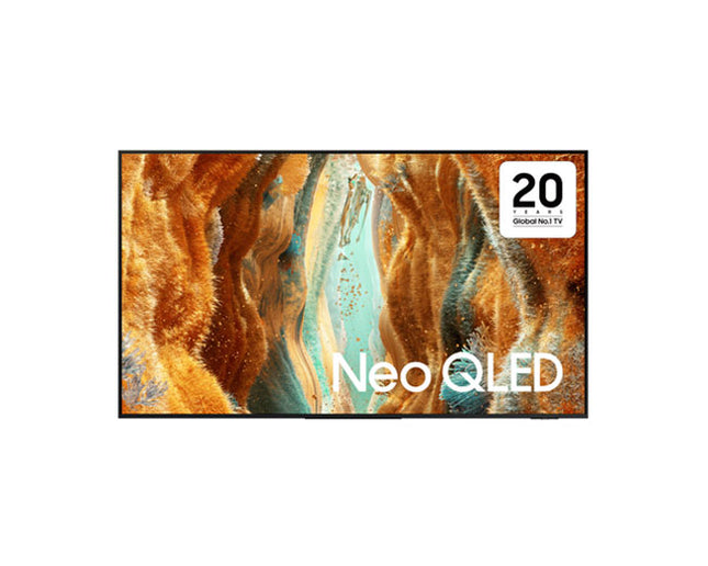 Samsung 75QN70F 75 inch Neo QLED 4K Smart TV with Quantum Matrix Technology, AI upscaling, 120Hz refresh rate, HDR, and immersive sound.