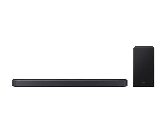 Samsung HW-Q610F 3.1.2ch soundbar with Dolby Atmos, DTS:X, wireless subwoofer & Q-Symphony for immersive cinematic surround sound.
