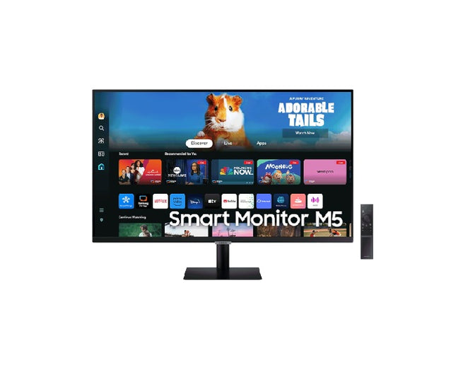 Samsung LS27FM500EUXEN 27 Inch Smart Monitor FHD display, built-in speakers, Smart TV apps, HDR10 and seamless connectivity for work and entertainment.