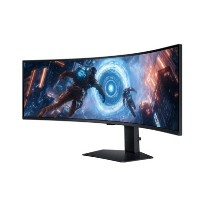 Samsung LS49FG916EUXEN 49-Inch Odyssey OLED Gaming Monitor with Ultra Wide Curved Display Dual QHD 5120x1440 Resolution Quantum Dot Technology G-Sync Compatibility and High Performance Gaming