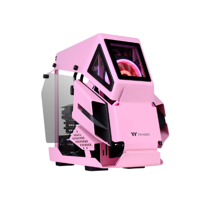 Thermaltake AH T200 Pink Micro ATX Tempered Glass Gaming PC Case