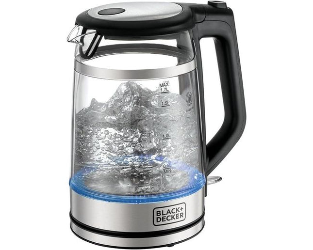 Black+Decker GK220-B5 Glass Kettle 1.7L, 2200W with Blue LED Light