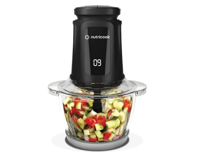 Nutricook CH1200ME Electric Food Chopper with 1.2L Glass Bowl, 500W