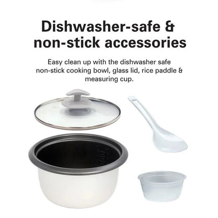 Hamilton Beach 37517-ME Rice Cooker and Steamer, 1.5L, 500W, 16 Cups Cooked Rice