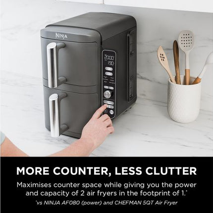 Ninja Double Stack XL Air Fryer, 9.5L, 2 Drawers, 6 Functions, SL400ME