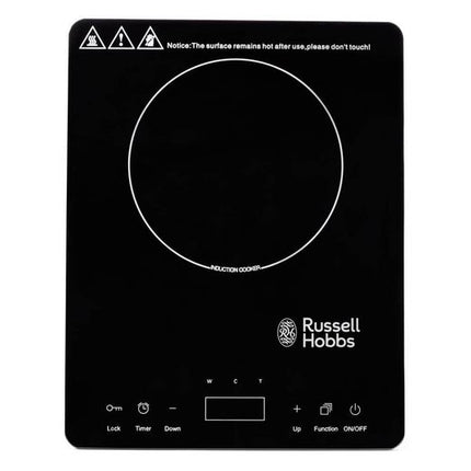 Russell Hobbs T2 Single Induction Cooktop, 2000W with Temperature Control and 3-Hour Timer