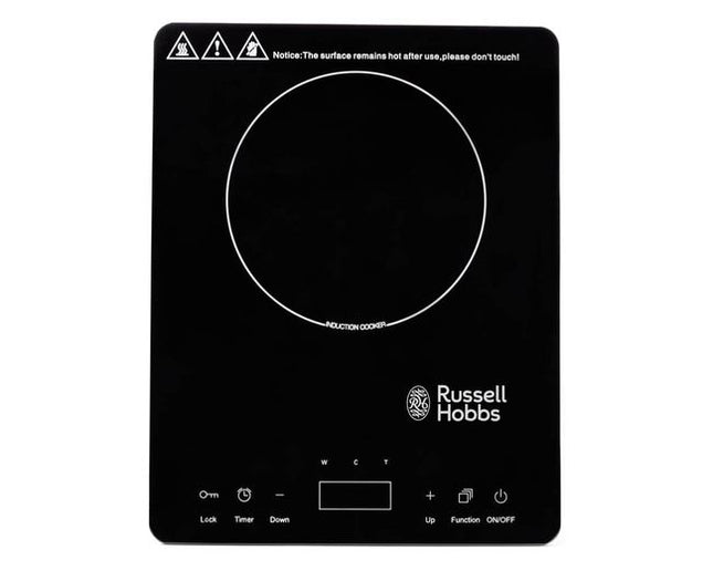 Russell Hobbs T2 Single Induction Cooktop, 2000W with Temperature Control and 3-Hour Timer