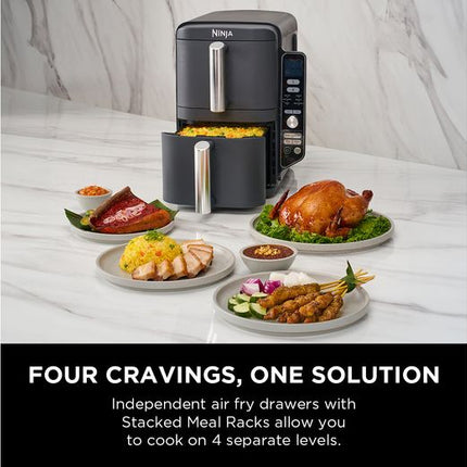 Ninja Double Stack XL Air Fryer, 9.5L, 2 Drawers, 6 Functions, SL400ME