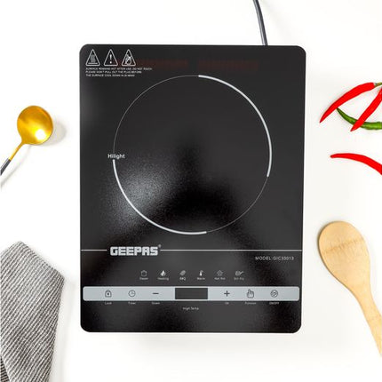 Geepas GIC33013 Digital Infrared Cooker, 2000W, Touch Control, 4-Digit LED Display