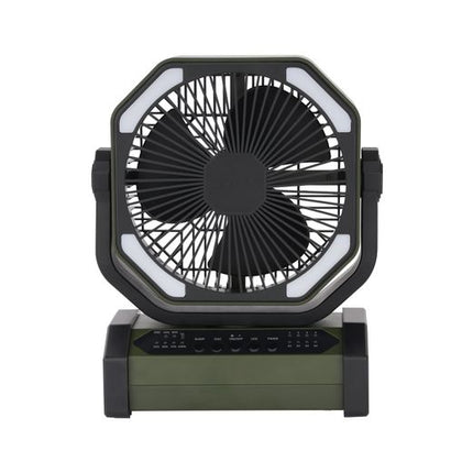 Geepas GF21220 8-Inch Rechargeable Fan with LED Light, 10000mAh, 30H Backup, Remote Control