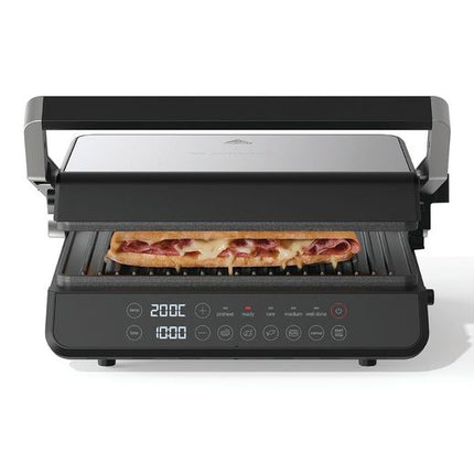 Nutricook NC-CG240 2000W Ceramic Contact Grill with 180° Flat Open Design and 5 Cooking Modes