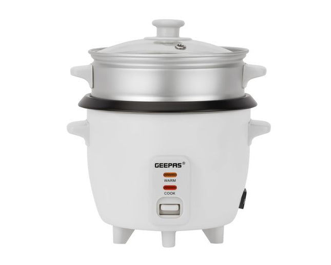 Geepas GRC4324N 0.6L Multifunction Rice Cooker - Cook, Steam & Keep Warm